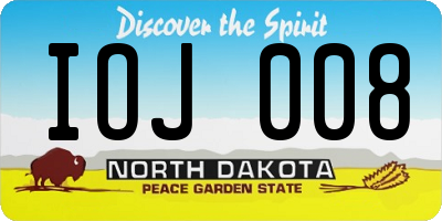 ND license plate IOJ008