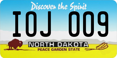 ND license plate IOJ009