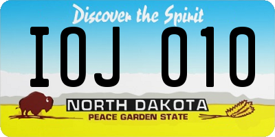 ND license plate IOJ010