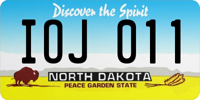 ND license plate IOJ011