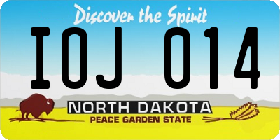 ND license plate IOJ014