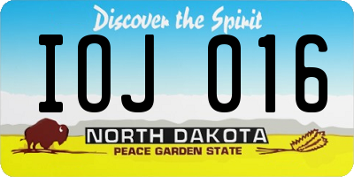 ND license plate IOJ016
