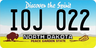 ND license plate IOJ022
