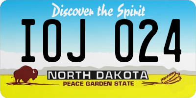 ND license plate IOJ024