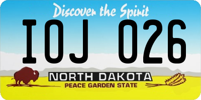 ND license plate IOJ026