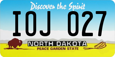 ND license plate IOJ027