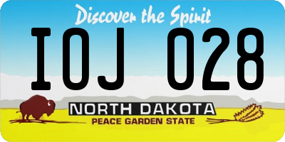 ND license plate IOJ028