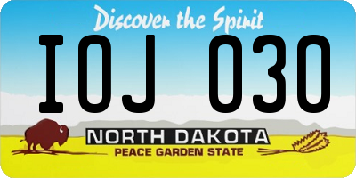 ND license plate IOJ030