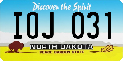 ND license plate IOJ031