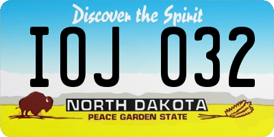 ND license plate IOJ032