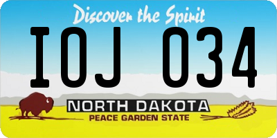 ND license plate IOJ034