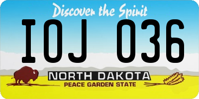 ND license plate IOJ036