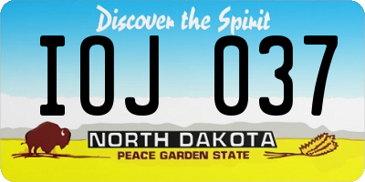 ND license plate IOJ037