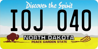 ND license plate IOJ040