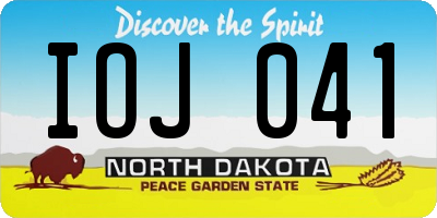 ND license plate IOJ041