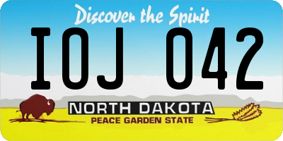 ND license plate IOJ042
