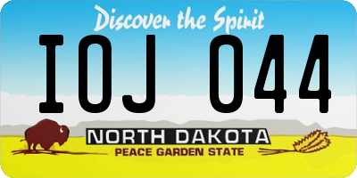 ND license plate IOJ044