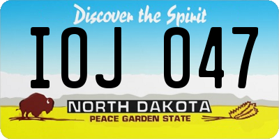 ND license plate IOJ047
