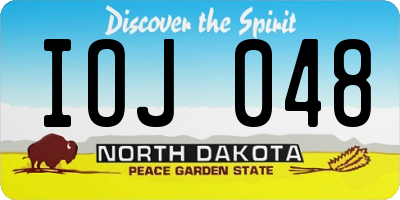 ND license plate IOJ048