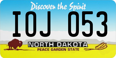 ND license plate IOJ053