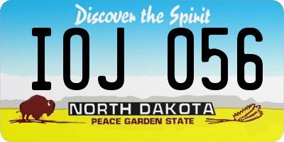 ND license plate IOJ056