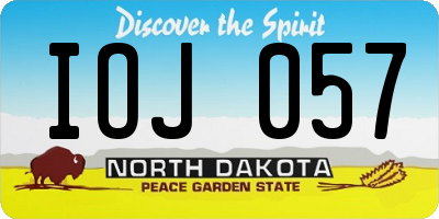 ND license plate IOJ057