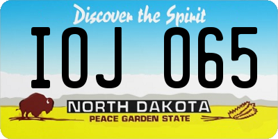 ND license plate IOJ065