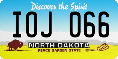 ND license plate IOJ066