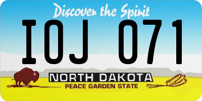 ND license plate IOJ071