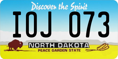 ND license plate IOJ073