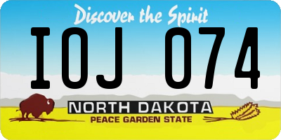 ND license plate IOJ074