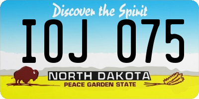 ND license plate IOJ075