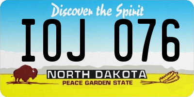 ND license plate IOJ076