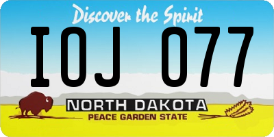 ND license plate IOJ077
