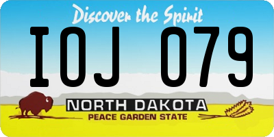 ND license plate IOJ079