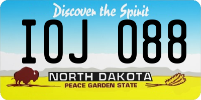 ND license plate IOJ088