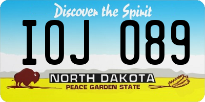ND license plate IOJ089