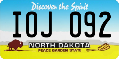 ND license plate IOJ092