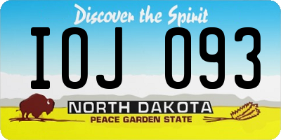 ND license plate IOJ093