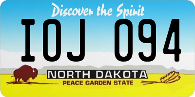 ND license plate IOJ094