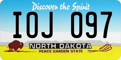 ND license plate IOJ097
