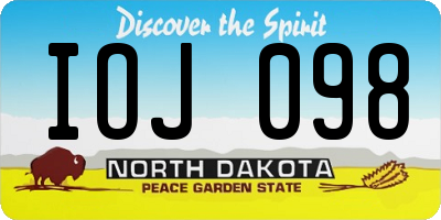 ND license plate IOJ098