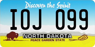 ND license plate IOJ099