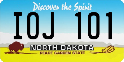 ND license plate IOJ101