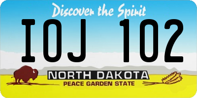 ND license plate IOJ102