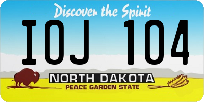 ND license plate IOJ104