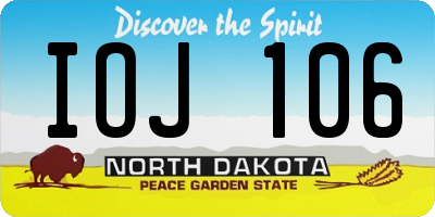 ND license plate IOJ106