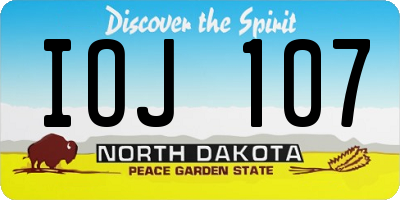 ND license plate IOJ107