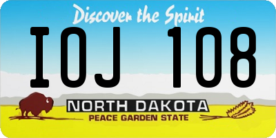 ND license plate IOJ108