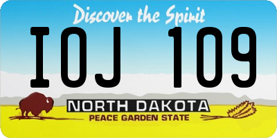 ND license plate IOJ109